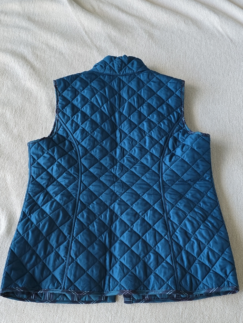 Chico's Reversible Teal /Tartan Vest - M/L - Picture 2 of 5